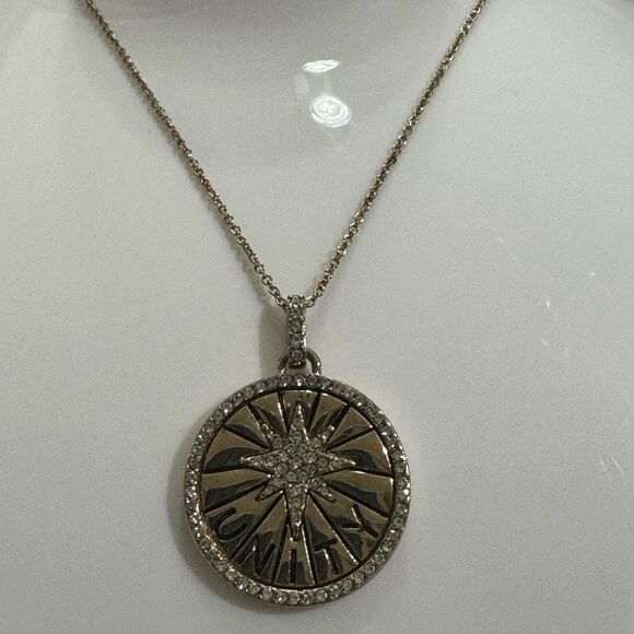 UNITY Rhinestone Medallion Pendant Necklace - Picture 1 of 8
